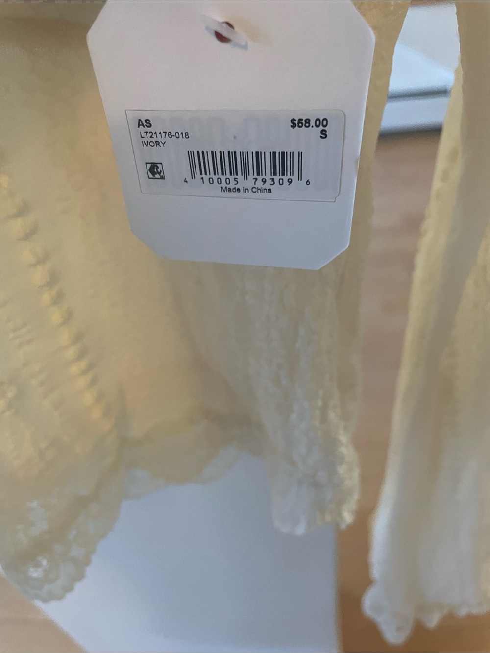 Altar'd State Cream Lace-Texture Tie-Front Crop Top - Picture 3 of 3